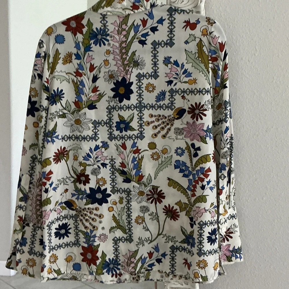 Tory Burch Silk Floral Button-Down Shirt